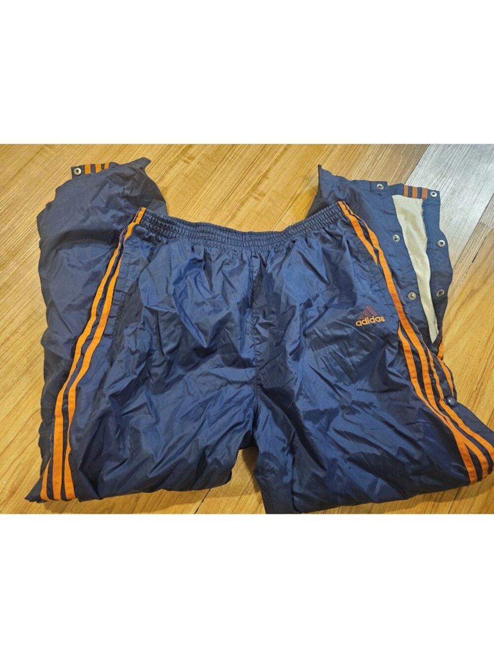 Vintage Adidas Tearaway Breakaway Pants Blue and Orange Mens Size Medium